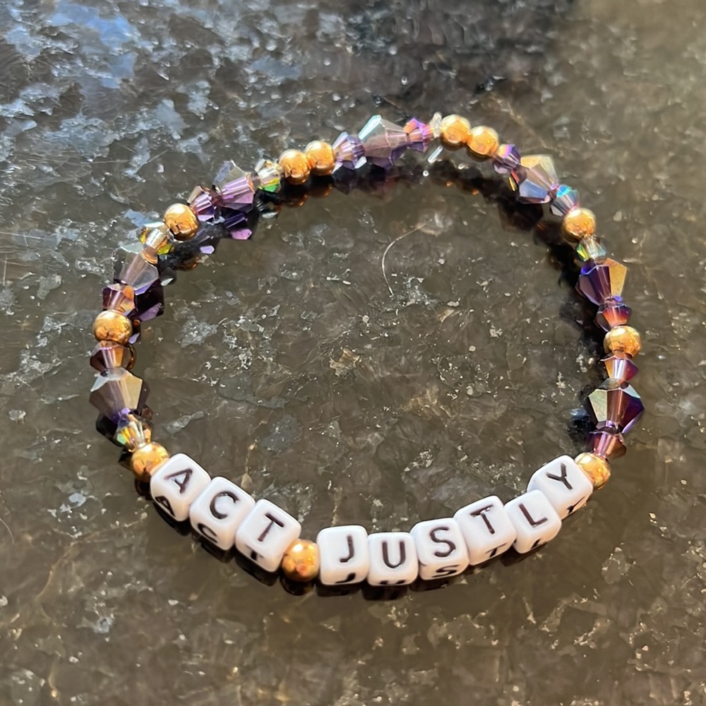Beautiful Handmade Word Bracelets ACT JUSTLY LOVE MERCY WALK HUMBLY *set‎ of 3* - Picture 3 of 7
